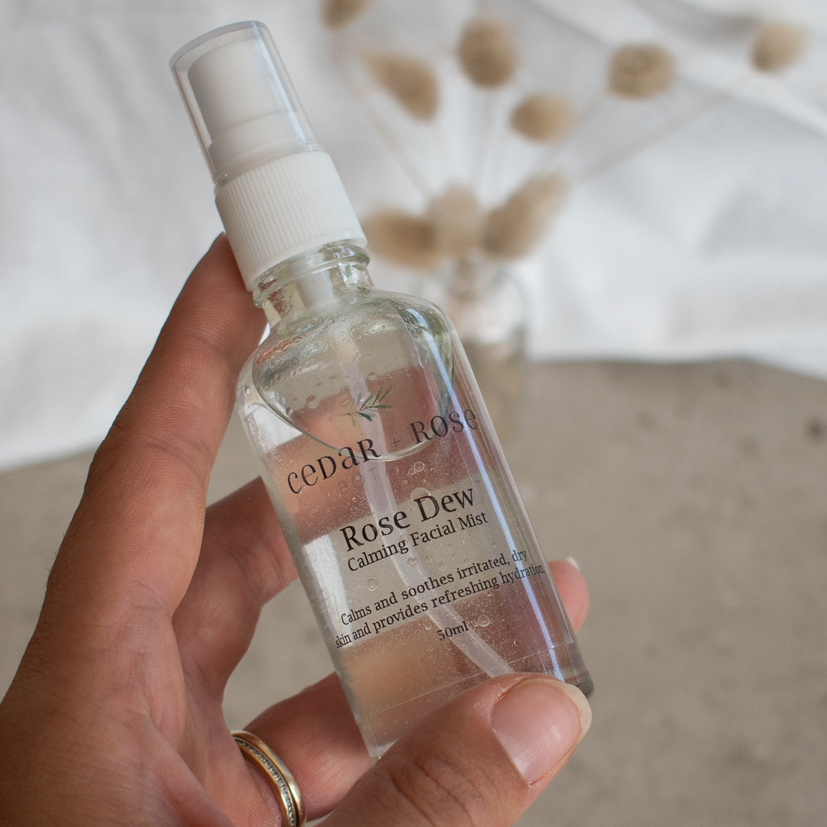 Cedar and Rose Botanics. Rose Dew Facial Mist. Wellington, NZ. Rose Water Face Mist. Natural Face Mist. Hydrosol Face Mist. Rose Water. Rose Toner. 